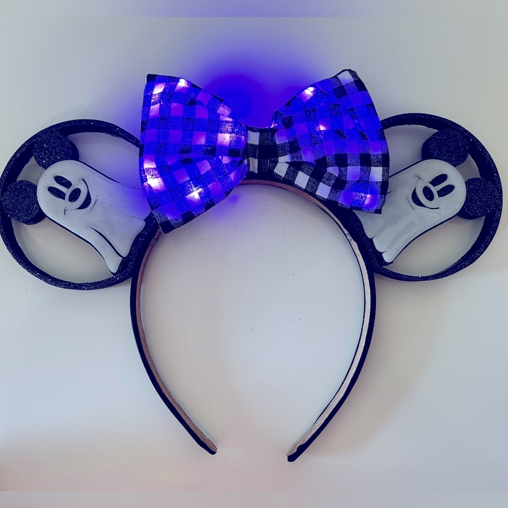 Glow in the Dark Halloween Mickey/Minnie Ears with Light Up Bow